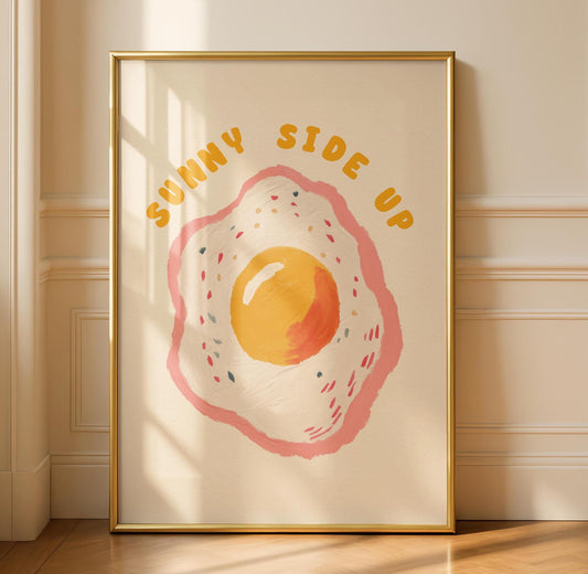 Sunny Egg Kitchen Print - Bright Foodie Wall Art - Kitchen Poster - Dining Decor