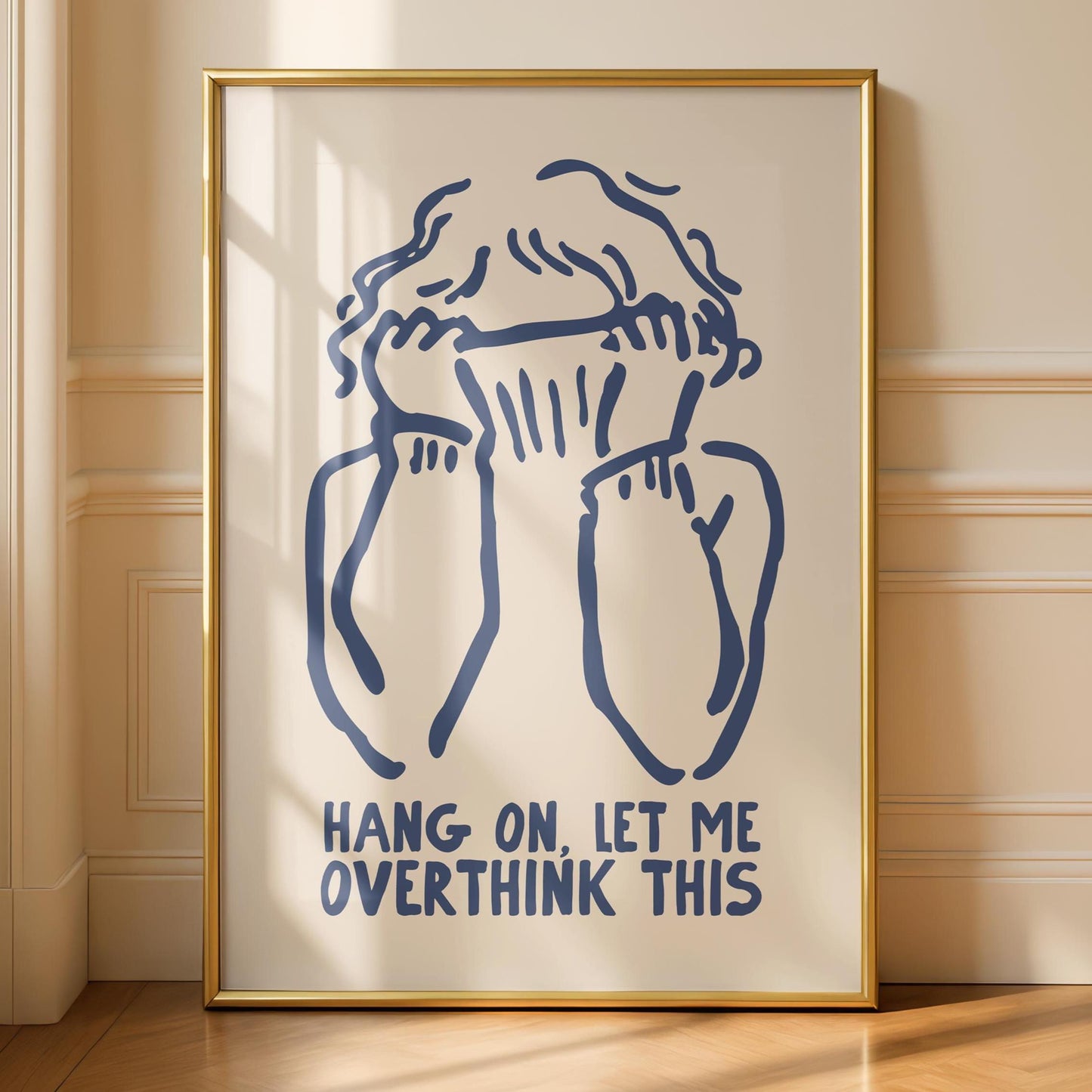 Overthink Wall Art - Funny Anxiety Prints - Minimalist Poster - Funny Art