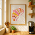 Load image into Gallery viewer, Croissant Kitchen Print - Cafe Breakfast Art - Neutral Kitchen Art - Pink Kitchen Decor - Pastel croissant Poster
