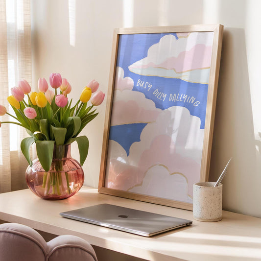 Dilly Dally Print - Retro Prints - Cloud Wall Art -