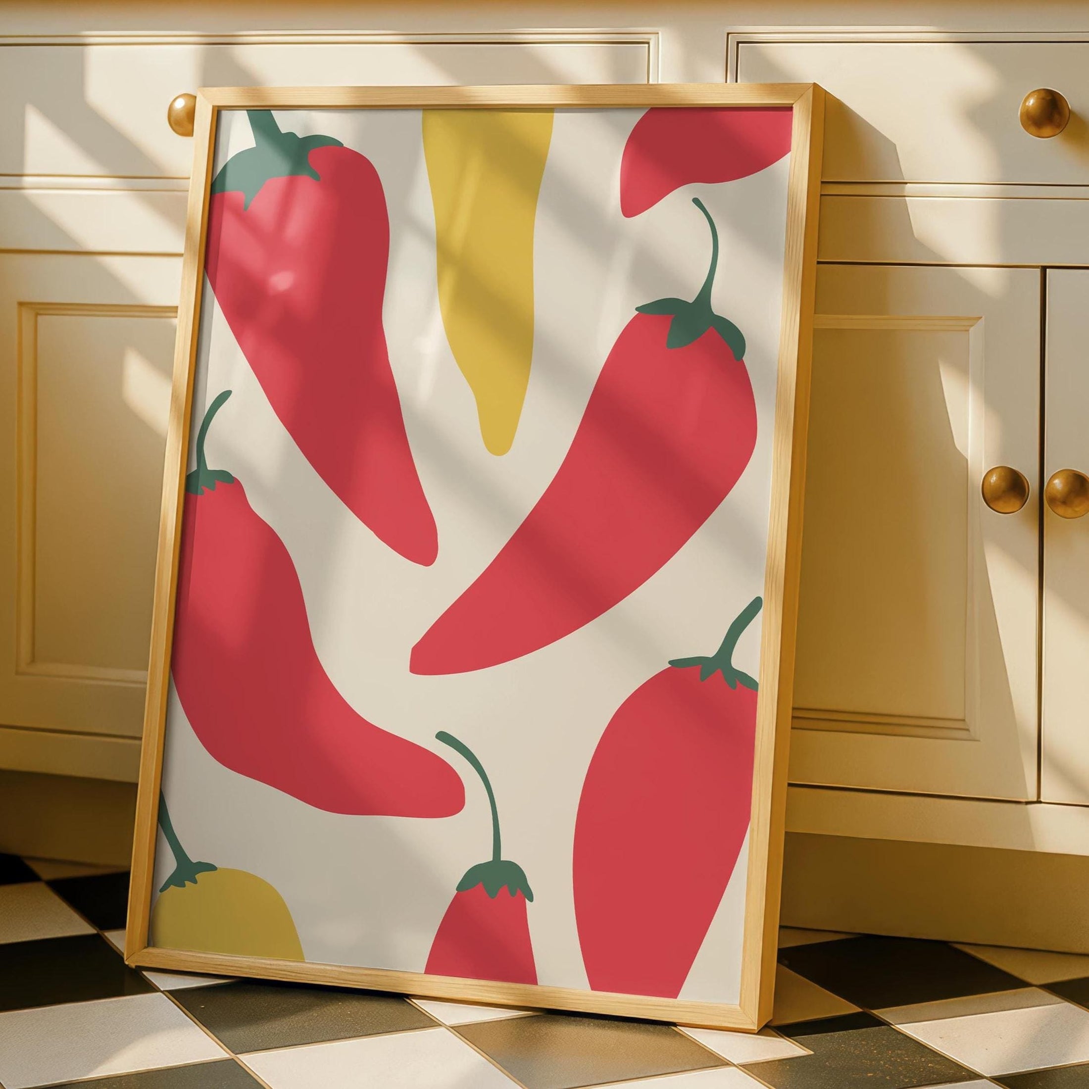 Chilli Pepper Print - Funky Kitchen Wall Art - Spicy Kitchen Decor