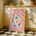 Load image into Gallery viewer, Kitchen Decor | This Kitchen is for Dancing | Disco Ball Art | Eclectic Poster | Bright Decor
