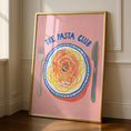 Load image into Gallery viewer, Pasta club Kitchen Print - Colourful Food Poster Art - Pink Kitchen Prints
