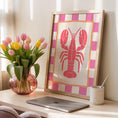 Load image into Gallery viewer, lobster prints - colourful poster - Colourful Hallway Welcome Art - pink wall art

