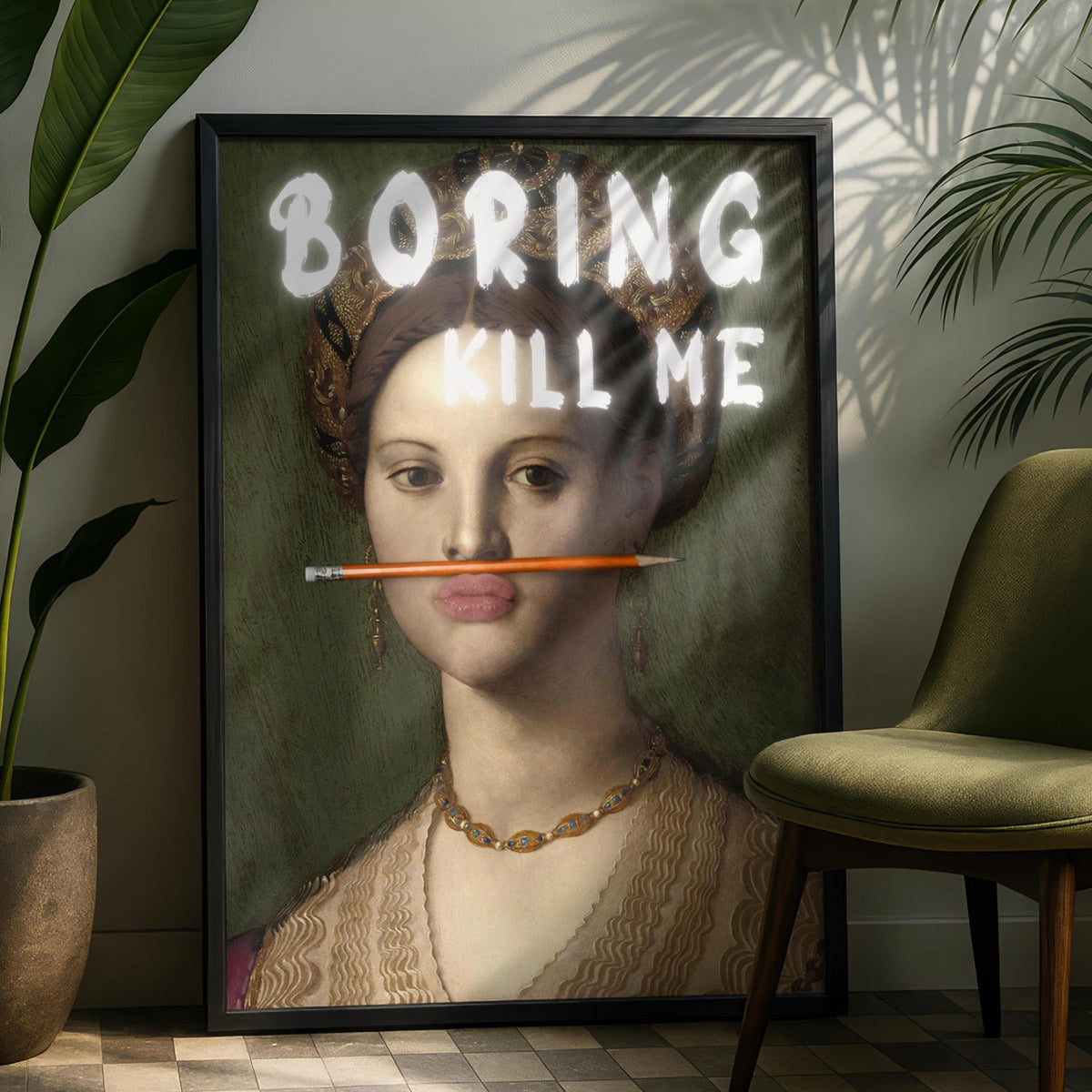 Altered Art - Office Prints - Vintage Old Prints - Gallery Wall Decor - Boring Print