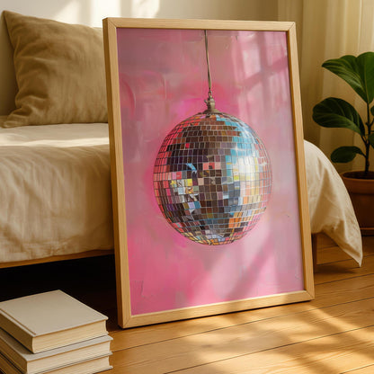 Disco Ball Print - Funky Kitchen Wall Art - pink prints
