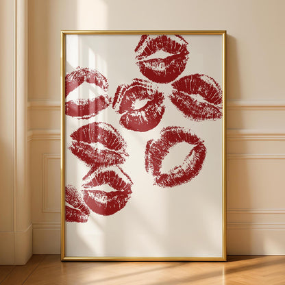 Kiss Print - Lips Print - Preppy Wall Art - Pink prints - Girls Prints
