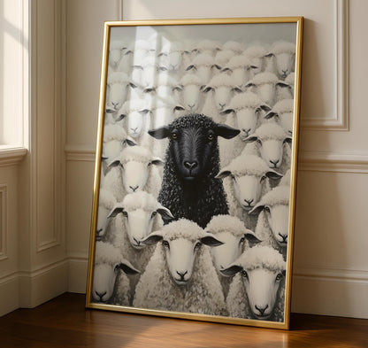 Black Sheep Art Print - Fun Prints - Alternate Decor - Funny Art - Fun Wall Art