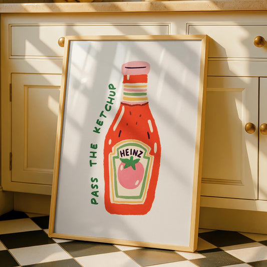 Ketchup Kitchen Print - Red Sauce Print - kitchen Decor - Dining Room Poster