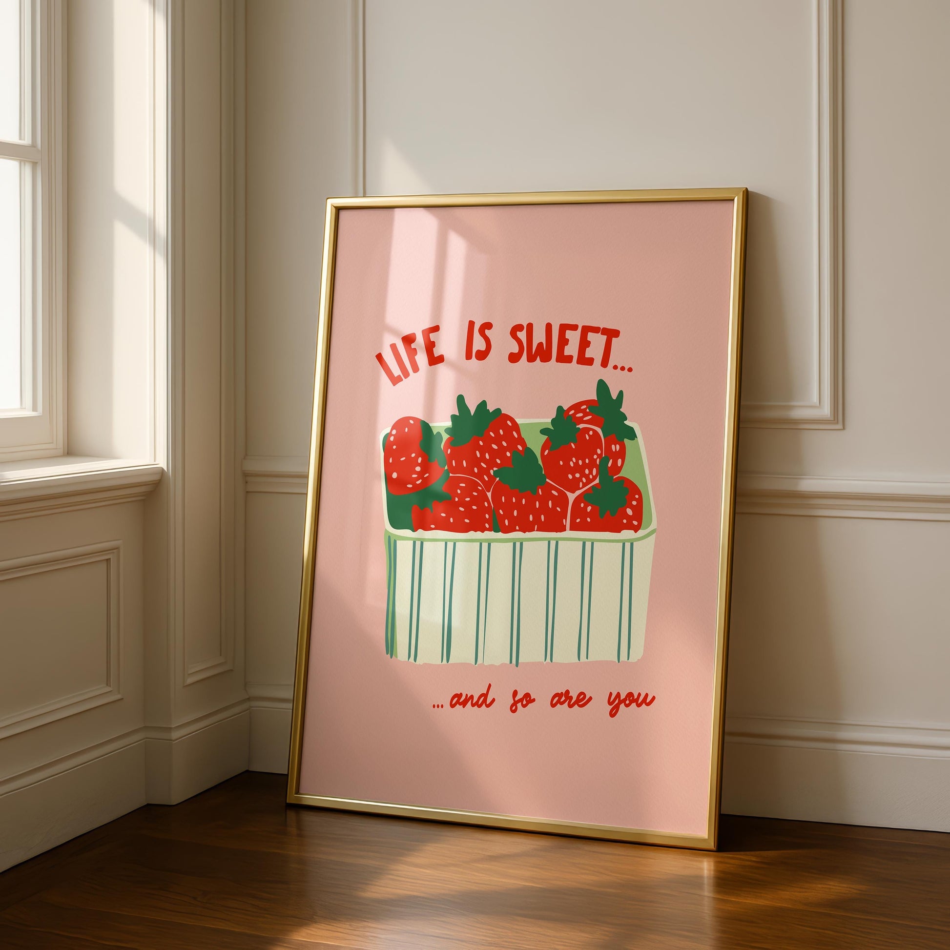 Strawberry Prints - Life is Sweet - Couples Prints - Kitchen Decor