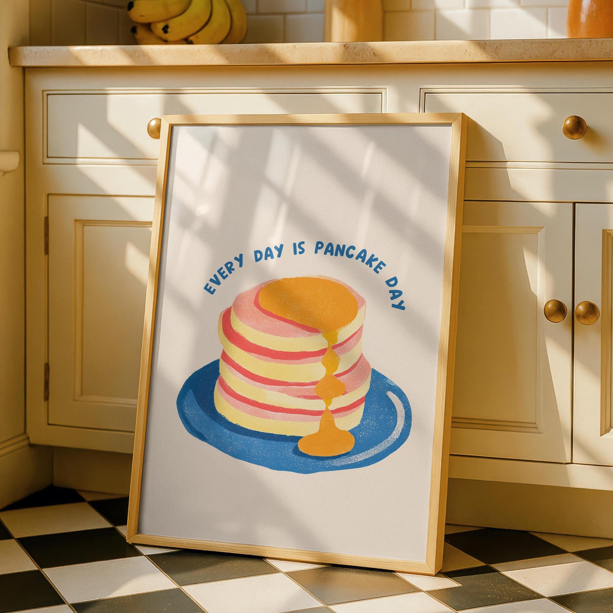 Kitchen Wall Art | Pancake Picture | Typography Print | Pastel Quotes | Colourful Kitchen Decor