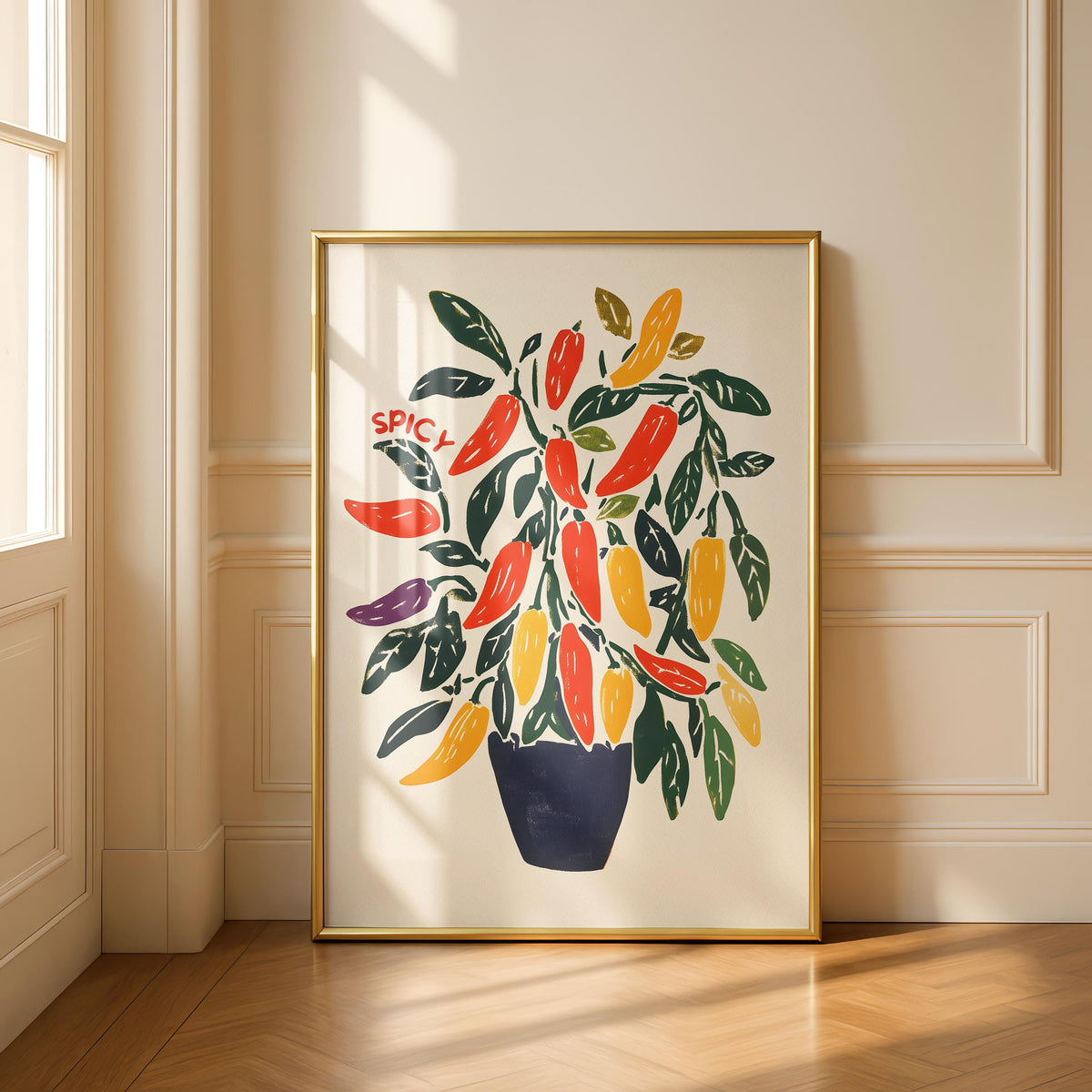 Chilli Pepper Print - Funky Kitchen Wall Art - Spicy Kitchen Decor