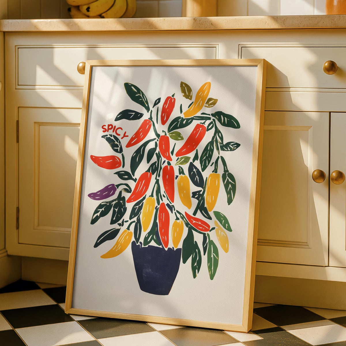 Chilli Pepper Print - Funky Kitchen Wall Art - Spicy Kitchen Decor