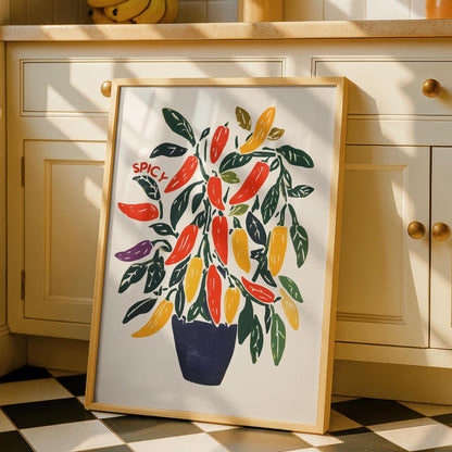Chilli Pepper Print - Funky Kitchen Wall Art - Spicy Kitchen Decor