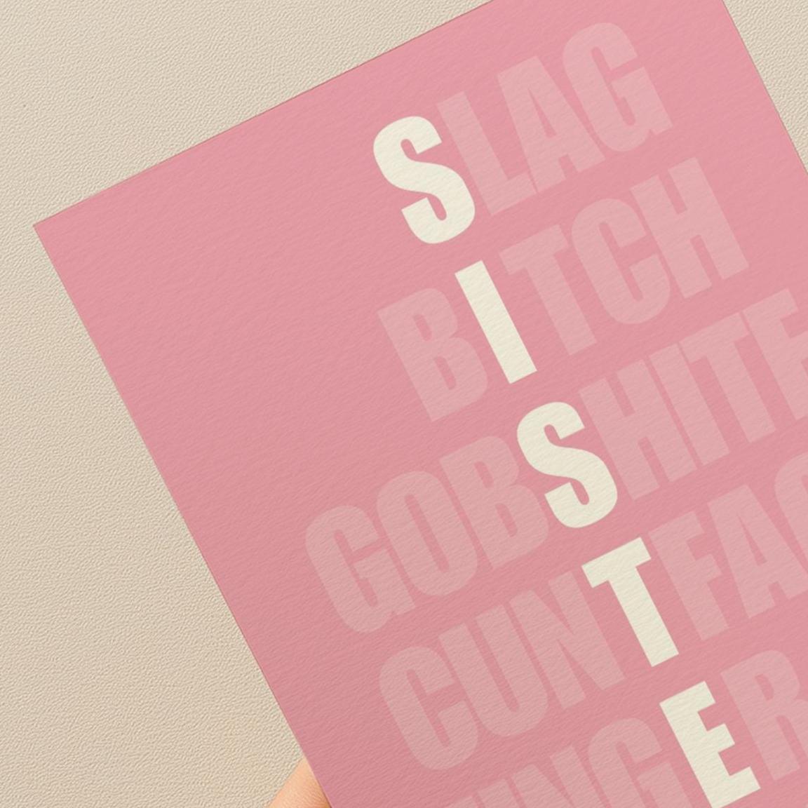Sweary Sister card - Funny Birthday Card - Funny Sister Card - Offensive Card