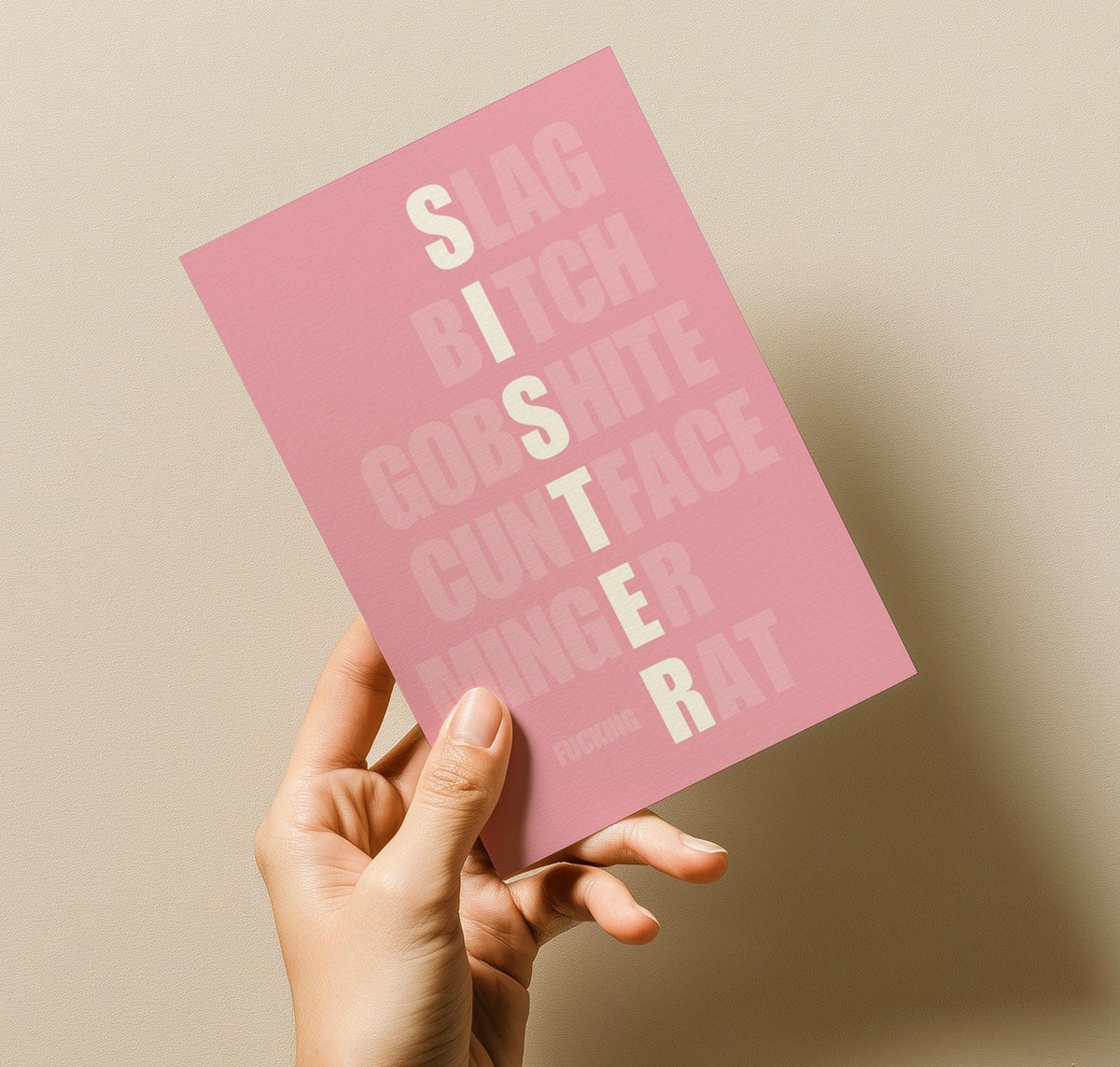 Sweary Sister card - Funny Birthday Card - Funny Sister Card - Offensive Card