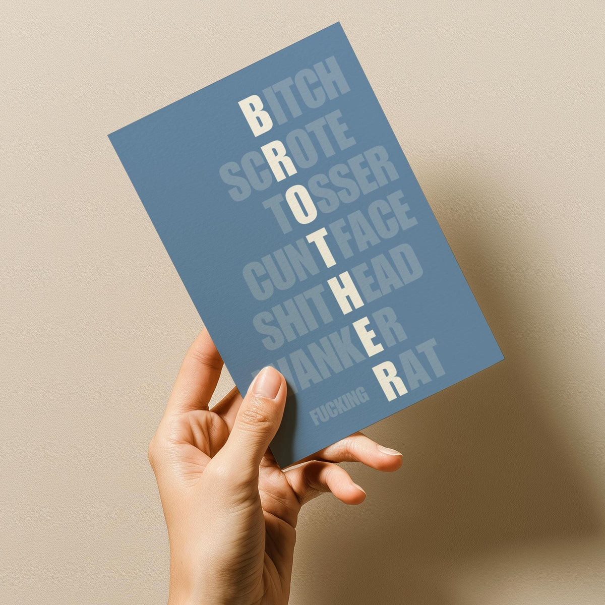 Sweary Brother card - Funny Birthday Card - Funny Brother Card - Offensive Card