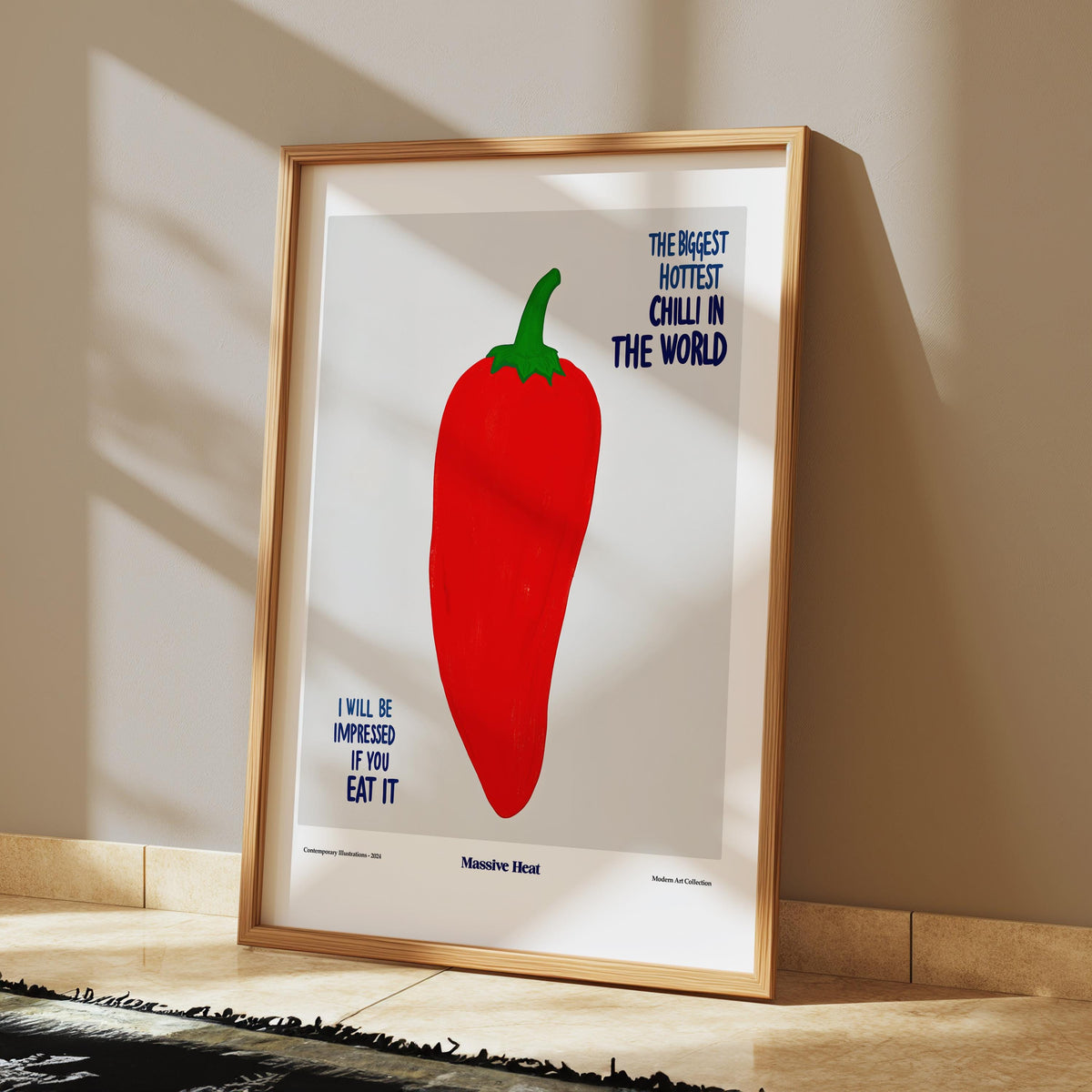 Chilli Pepper Print - Funky Kitchen Wall Art - Fun Kitchen Poster