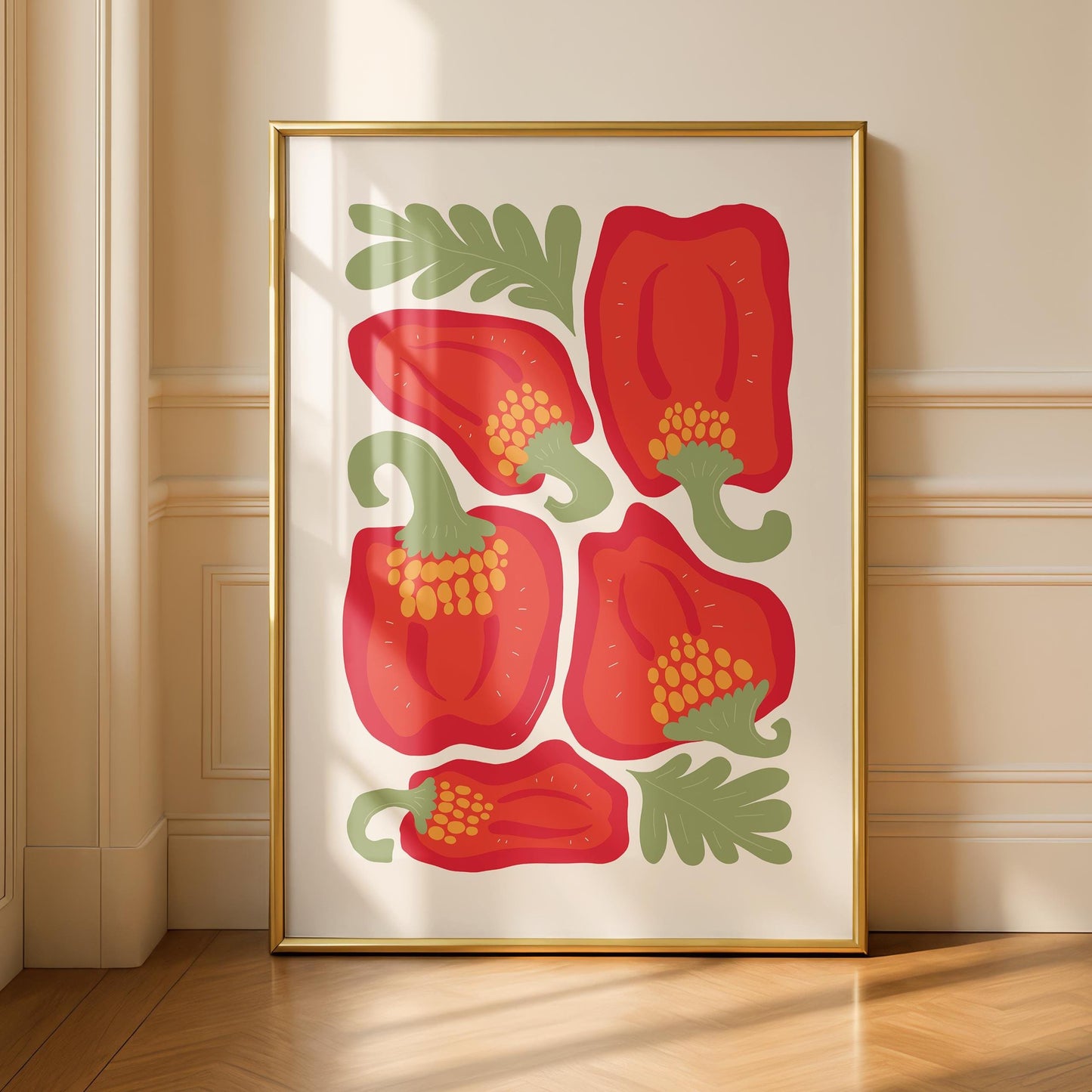 Bell Pepper Kitchen Print - Red Kitchen print - Mexican Wall Art