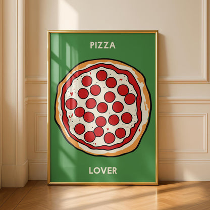 Pizza Lover Art - Fun Kitchen Decor - Dining Prints - Cafe Poster - fun Colourful Wall Art