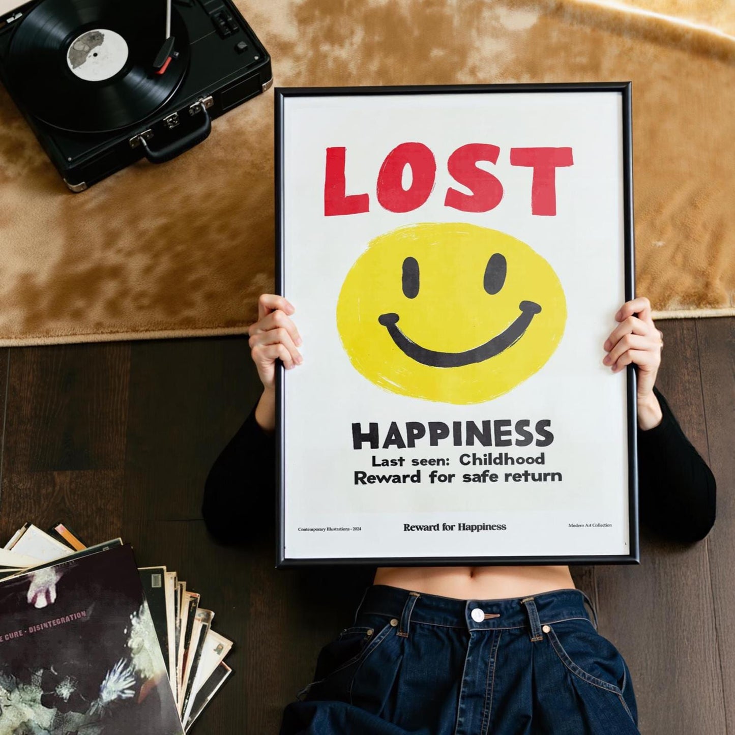 Funny Wall Art - Sarcastic Humour Poster - Funny Home Sign - Happiness print