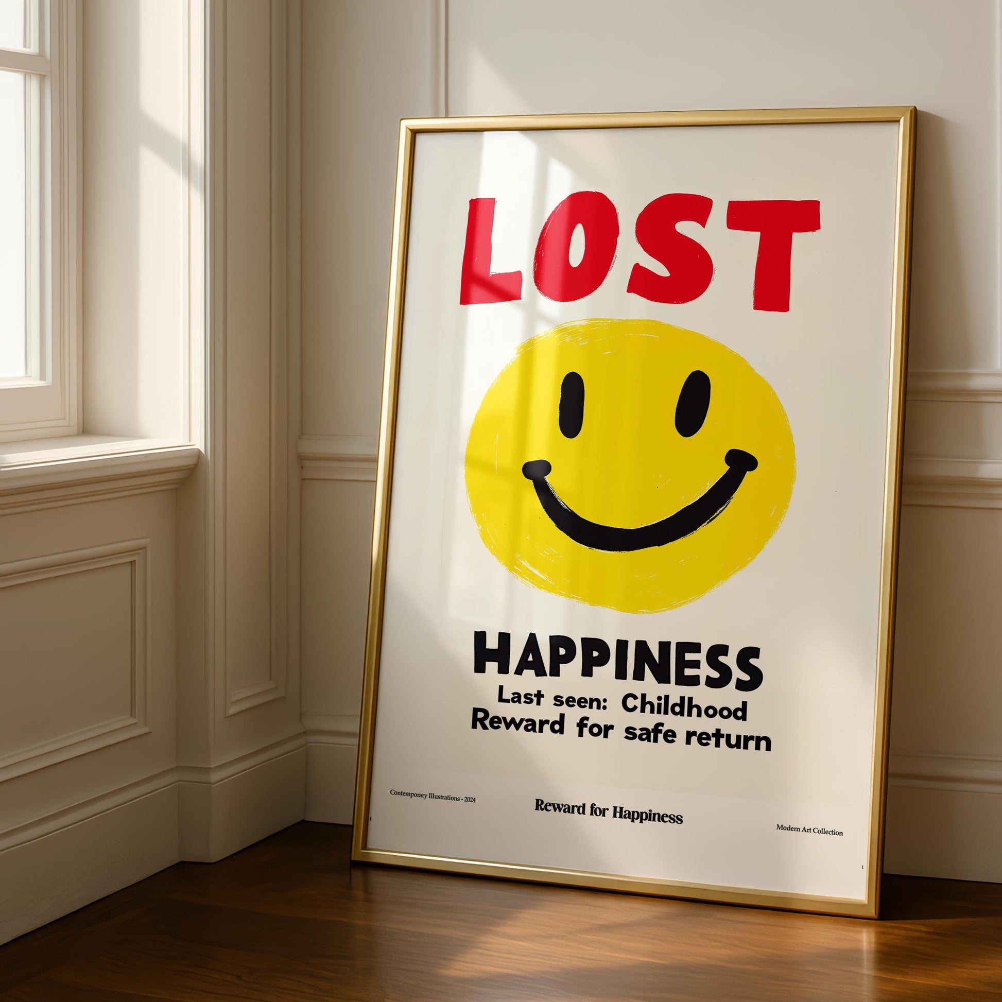 Funny Wall Art - Sarcastic Humour Poster - Funny Home Sign - Happiness print