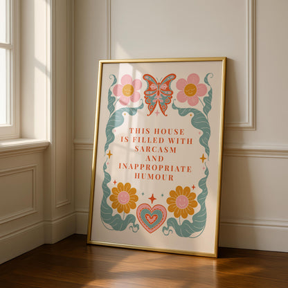 Sarcastic Humour Quote Print - Funny Home Poster - This House Wall Art