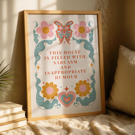 Sarcastic Humour Quote Print - Funny Home Poster - This House Wall Art