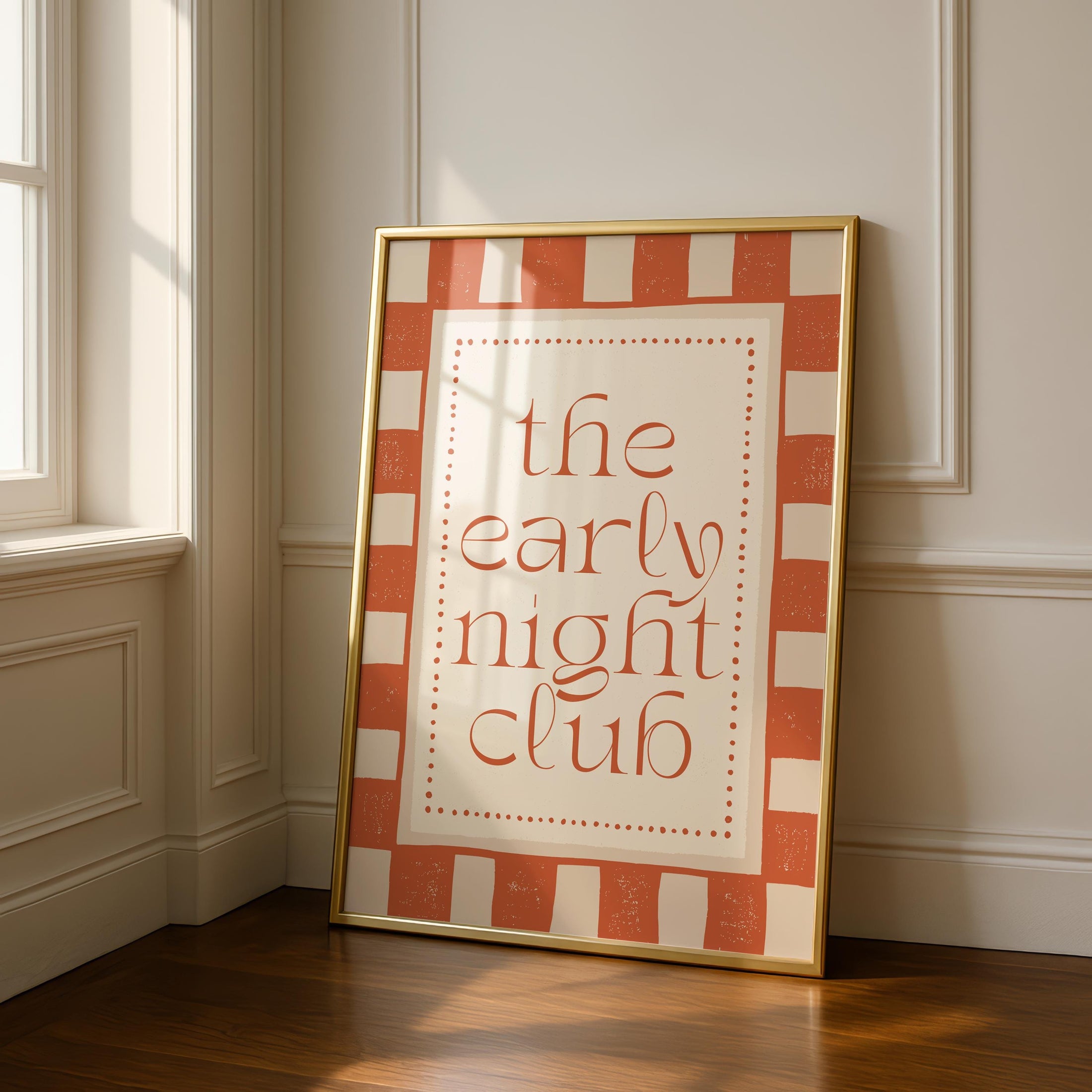 Orange Bedroom Print - Early Night Print - Above Bed Poster - Funny bedroom Decor