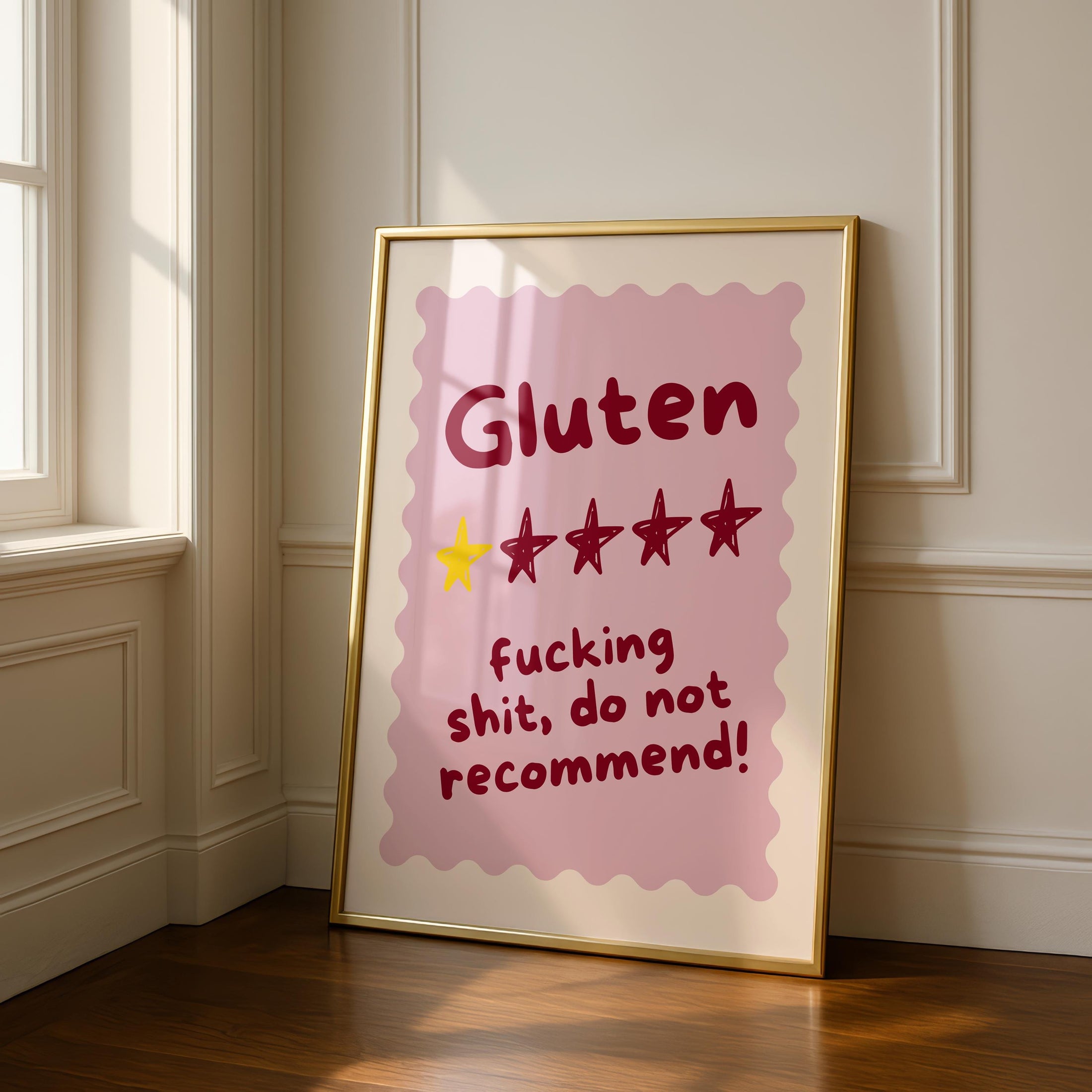 Funny Kitchen Wall Art Print - Gluten Free Quote - Celiac Decor - Sweary Quotes