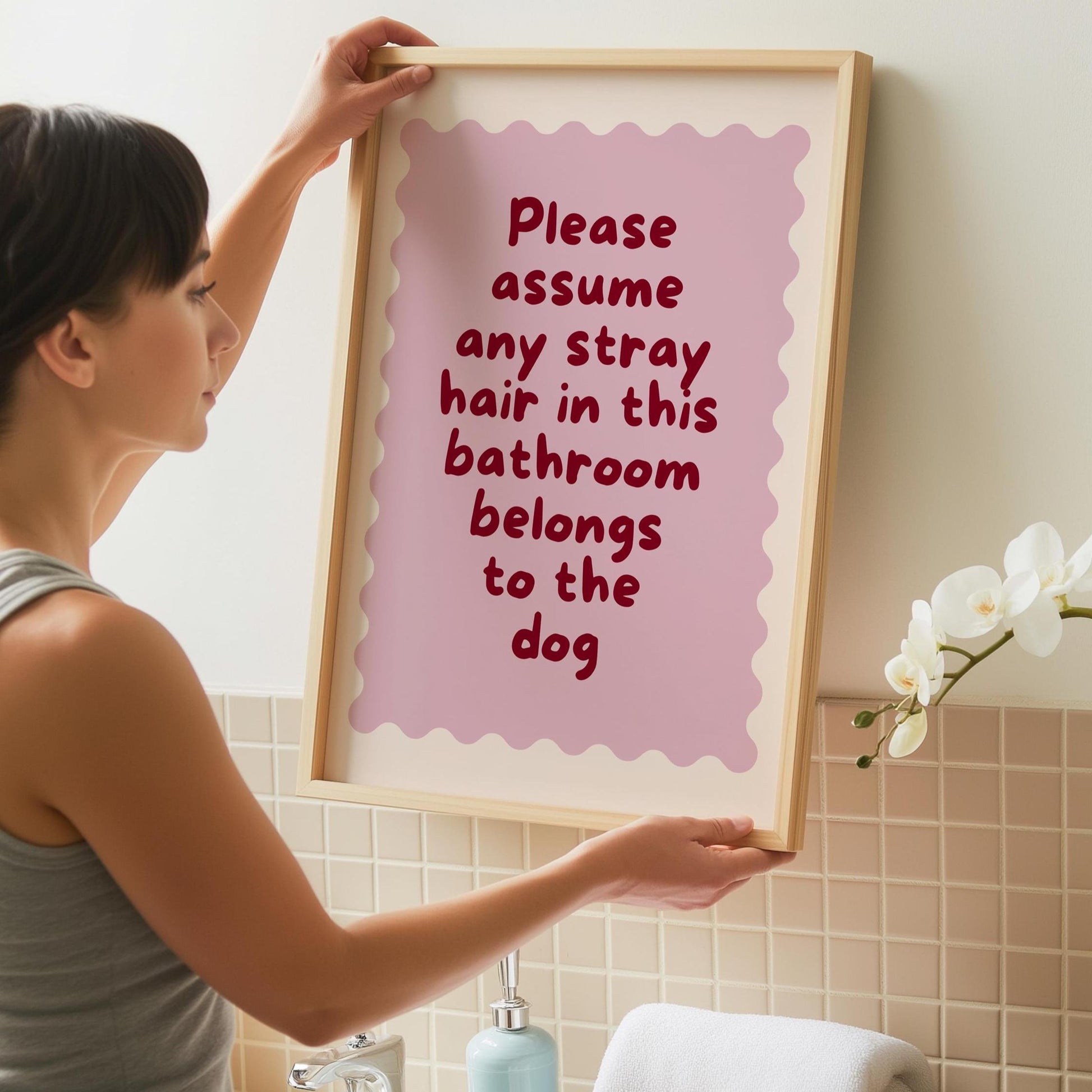Funny Bathroom Print - Quirky Restroom Wall Art - Prints about dogs