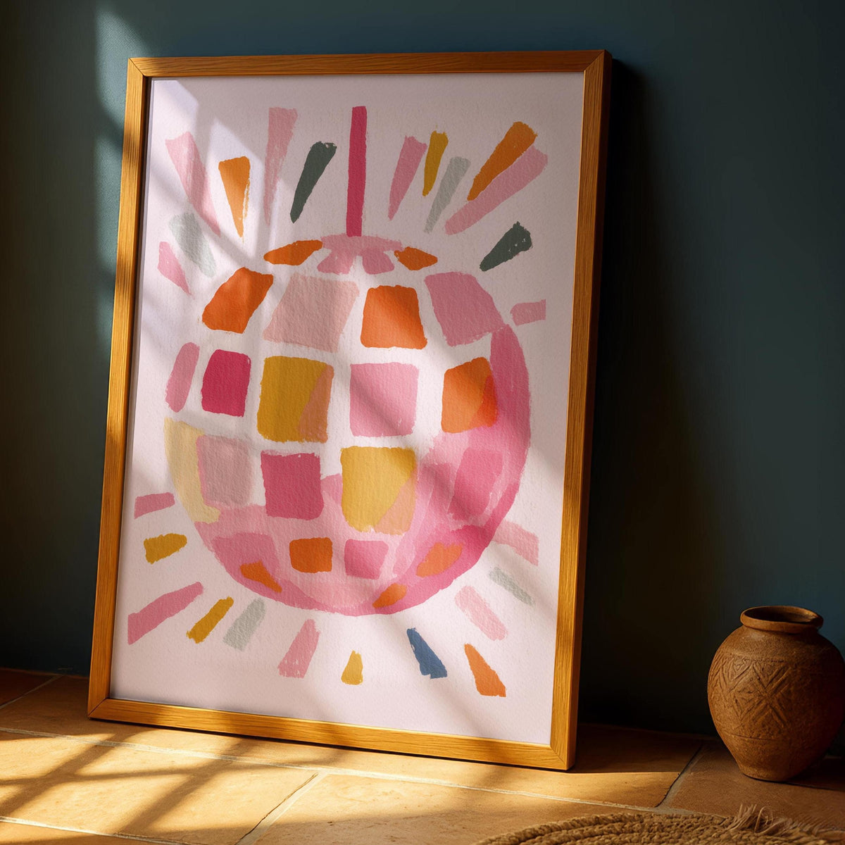 Disco Ball Print - Funky Kitchen Wall Art - pink prints