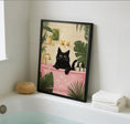 Load image into Gallery viewer, Black Cat Bathroom Art Print - Funny toilet humour Decor - Prints for bathroom - Shower Wall Art - Bathroom Wall Decor
