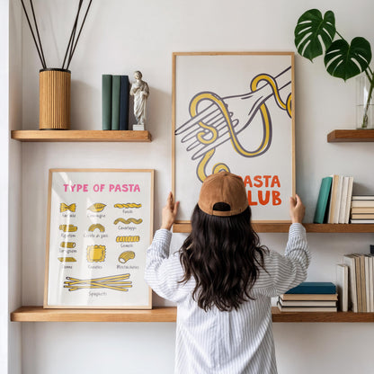 Set of 2 pasta Prints - Kitchen Wall Art - Dining Room Posters