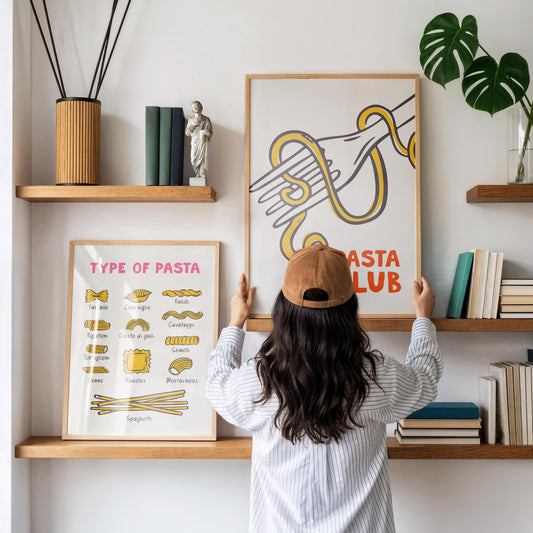 Set of 2 pasta Prints - Kitchen Wall Art - Dining Room Posters
