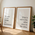 Load image into Gallery viewer, Set of 2 Salon Prints - Salon Decor - Hair Dressers Wall Art
