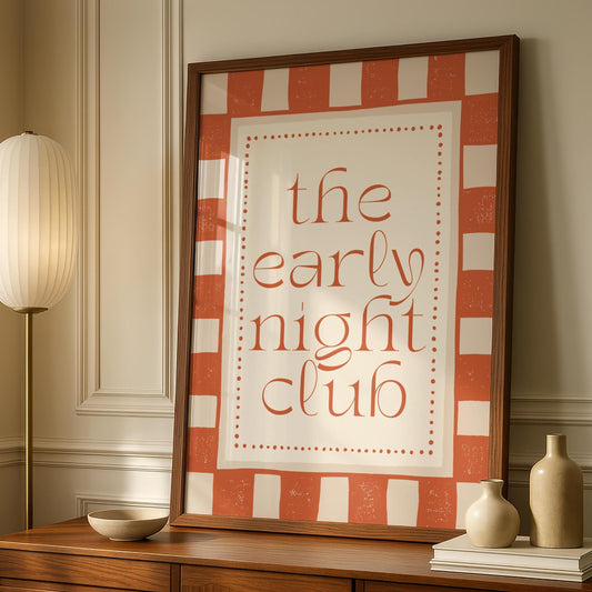 Orange Bedroom Print - Early Night Print - Above Bed Poster - Funny bedroom Decor