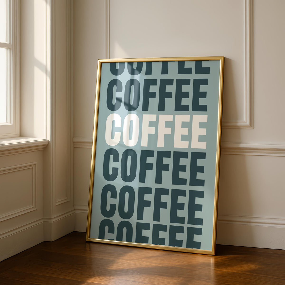 Coffee Typography Print – Modern Coffee Wall Art - Kitchen home decor