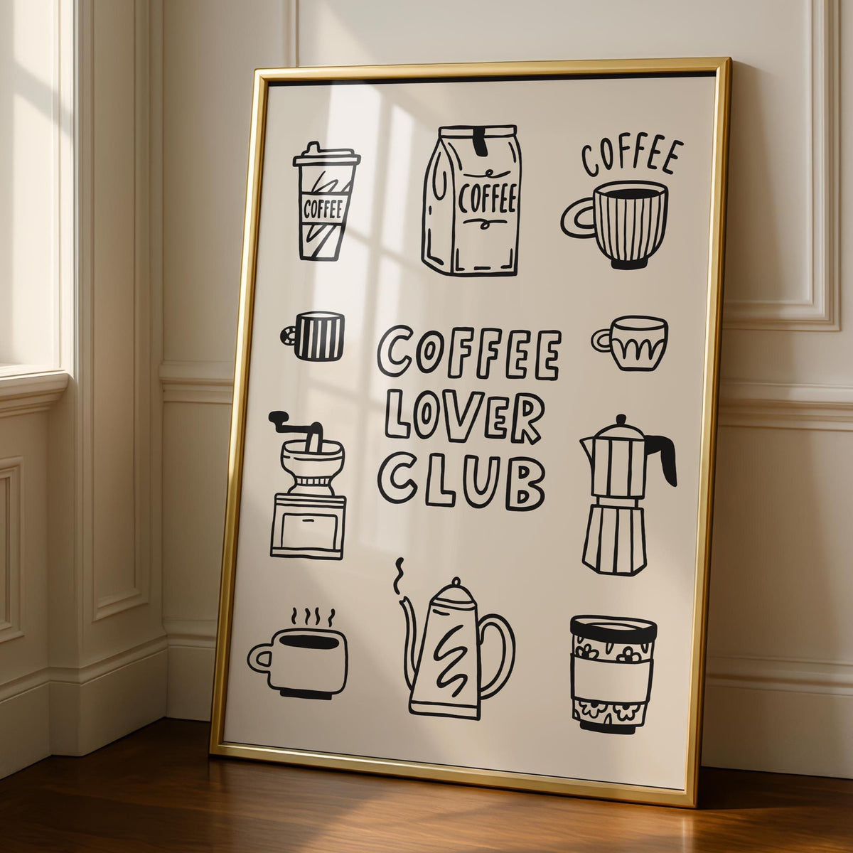 Coffee Lover Kitchen Print - Coffee Drawings - Prints for Kitchen - Wall Art Prints