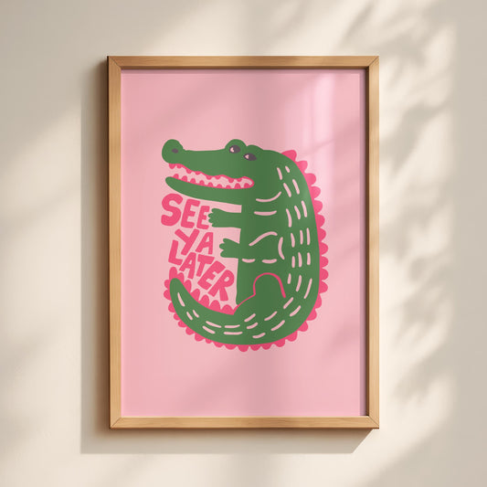 See ya later alligator - hallway prints - Hallway Decor - Goodbye Prints