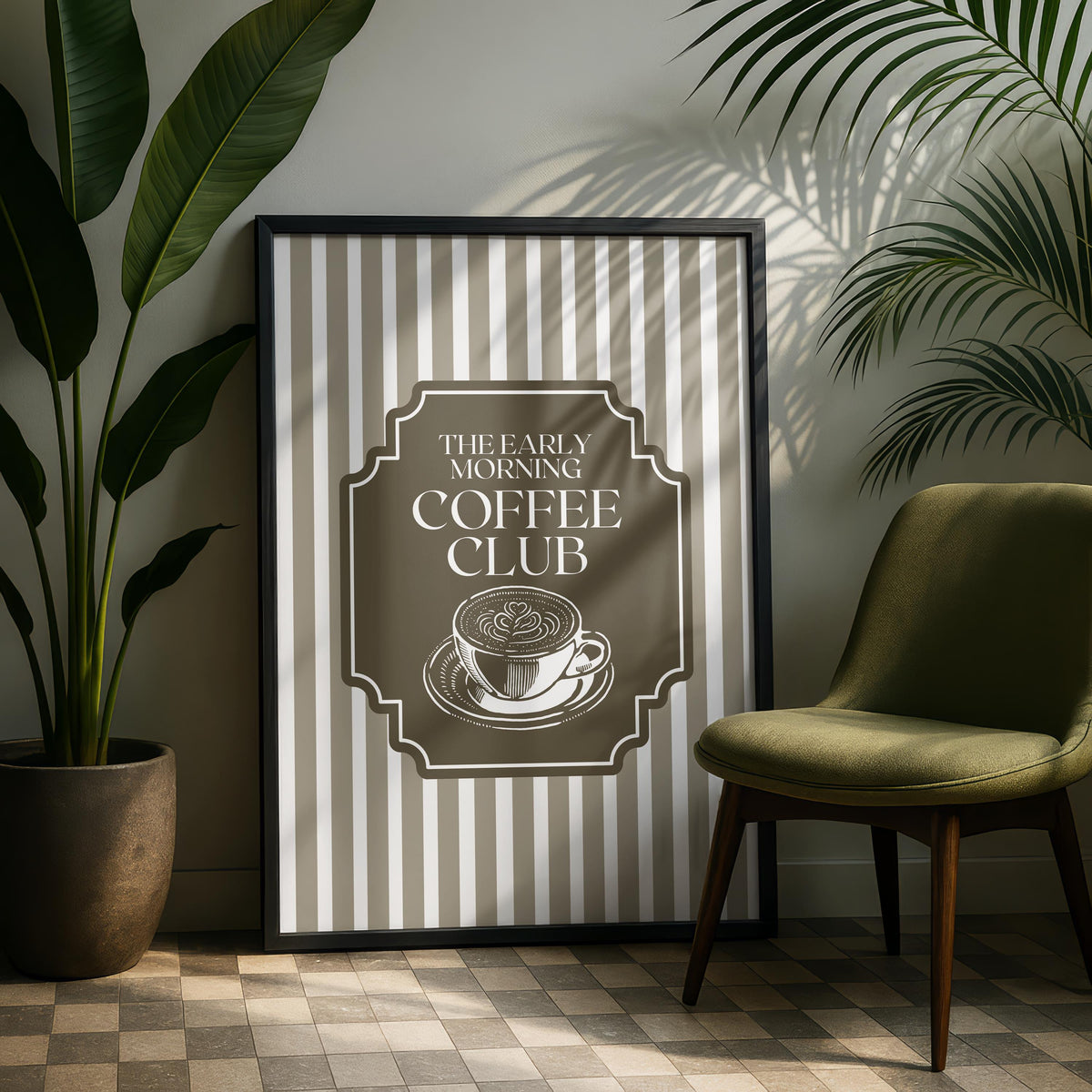 Coffee club - Kitchen Decor - Stripes Art - Coffee Station Prints