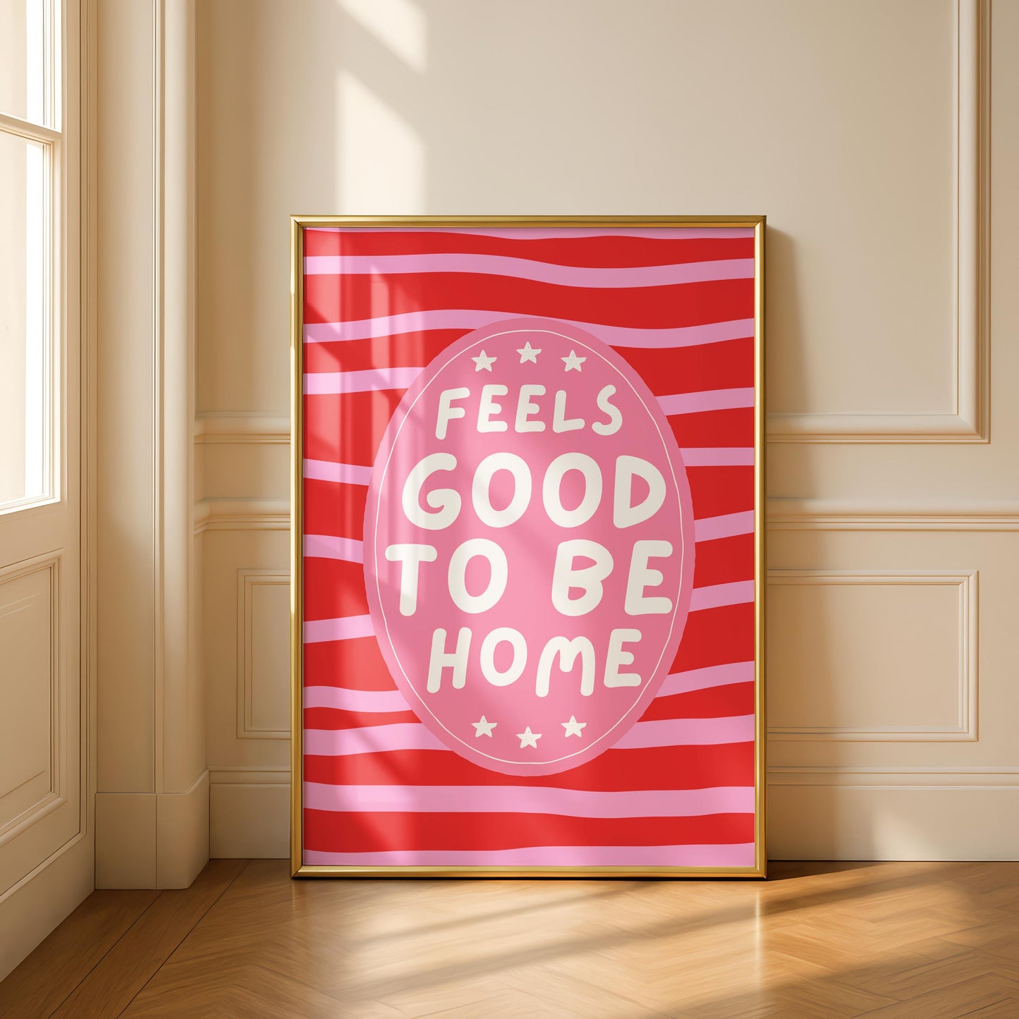 feels good to be home - welcome quotes - typography Hallway Welcome Art - PINK wall art