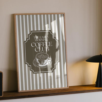 Coffee club - Kitchen Decor - Stripes Art - Coffee Station Prints