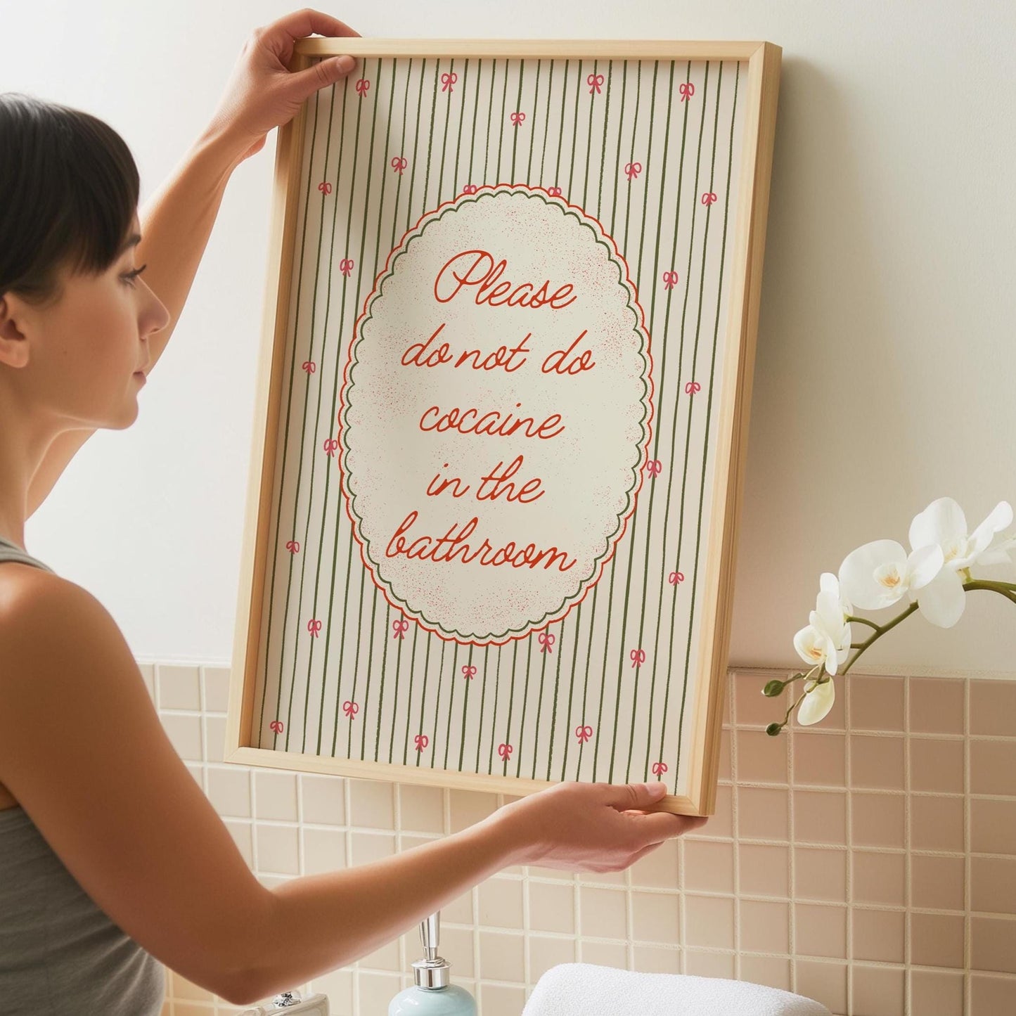 Funny Bathroom Print - Cocaine Wall Art - Bathroom Decor - Toilet Art