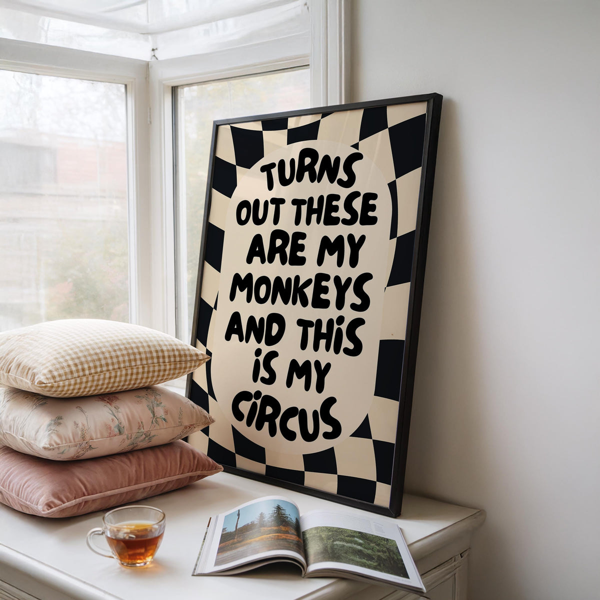 Funny Wall Art Print - Family Prints - Checkered Poster - Alternative Home Decor - Unwelcome Sign
