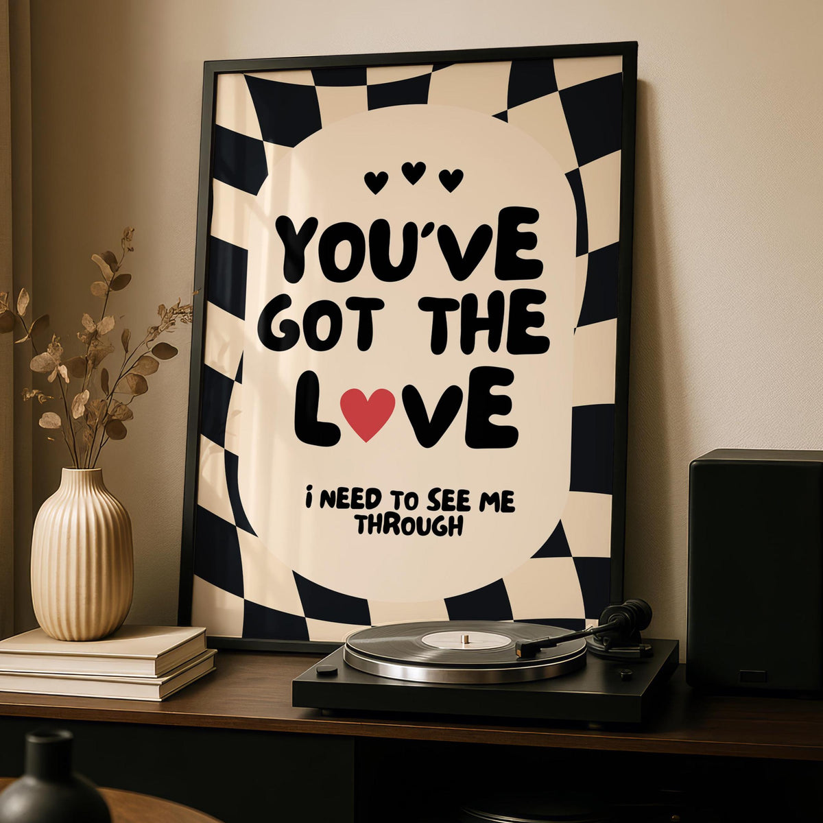 You've got the love - Love Prints - Checkerboard Emo Wall Art