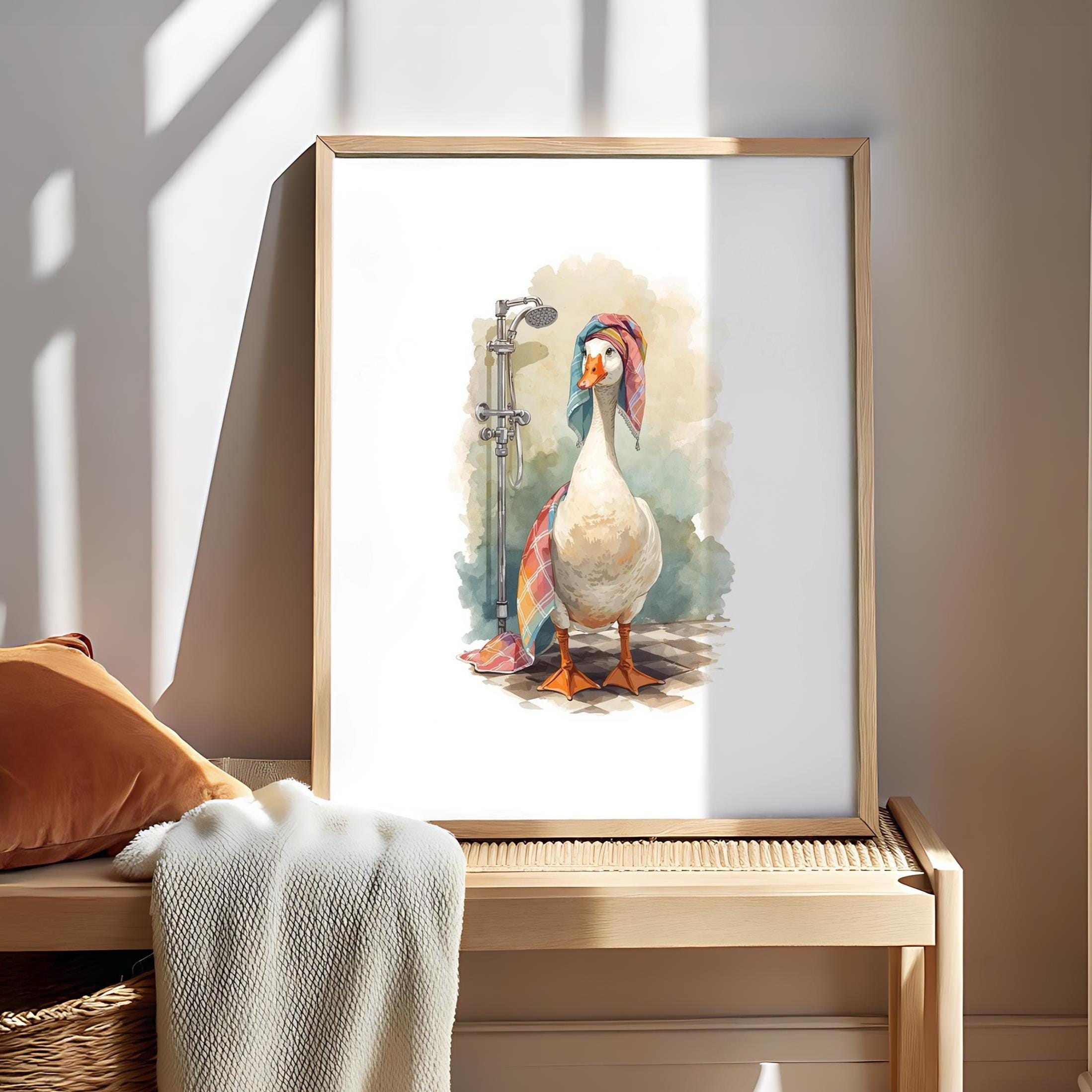 Silly Goose bathroom Art Print - Cheeky Home Decor - Prints for bathroom - Shower Wall Art - Bathroom Wall Decor