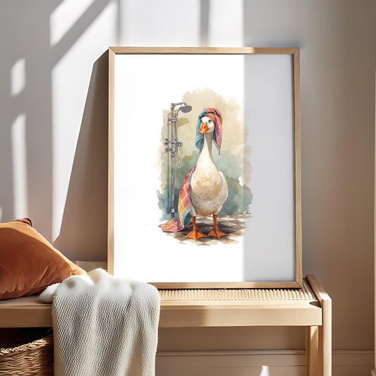 Silly Goose bathroom Art Print - Cheeky Home Decor - Prints for bathroom - Shower Wall Art - Bathroom Wall Decor