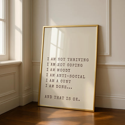funny affirmation print - anti affirmation print - Typewriter Print - Gallery Poster - Emo Alternative Prints