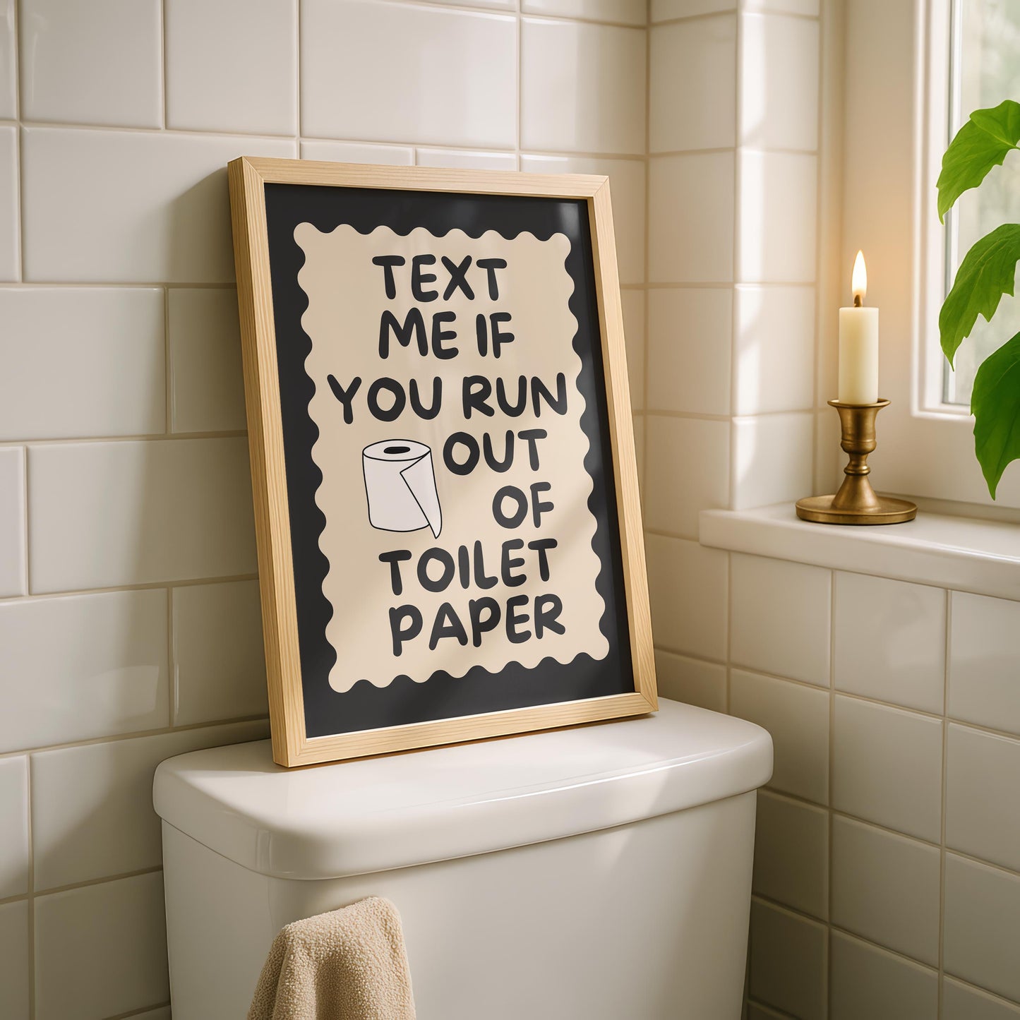 Funny Toilet Paper Print - Cute Wall Art - Bathroom Decor - Toilet Art